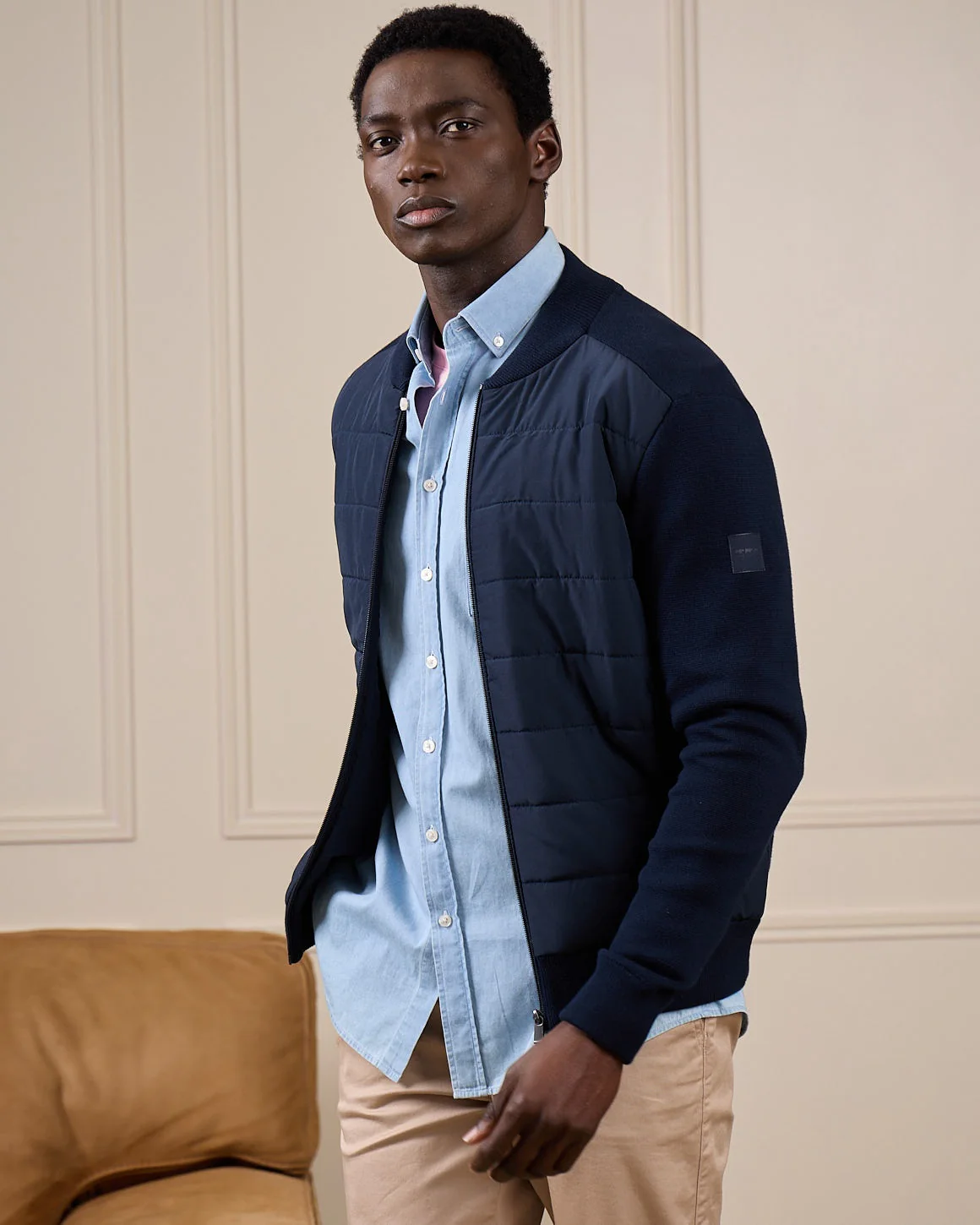 Cardigan bi-matières Gaspar - Image 3