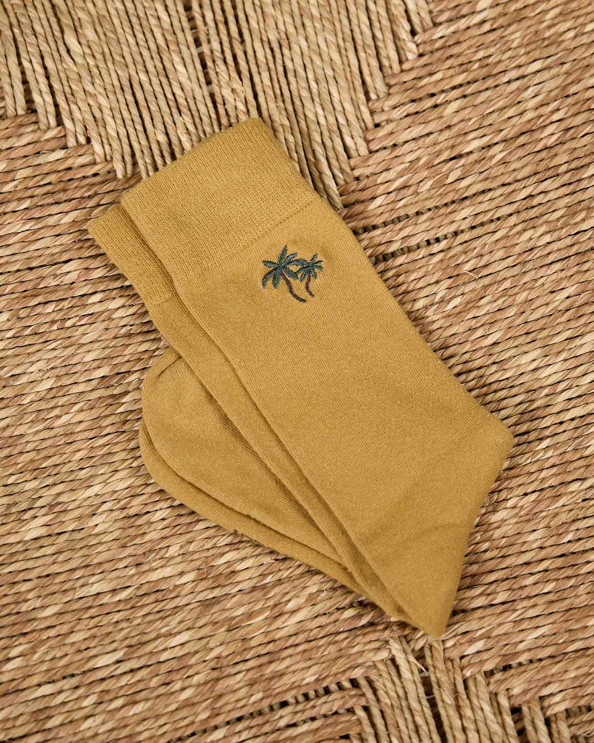 Chaussettes broderie palmier