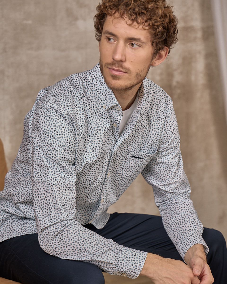 Chemise motifs feuillages