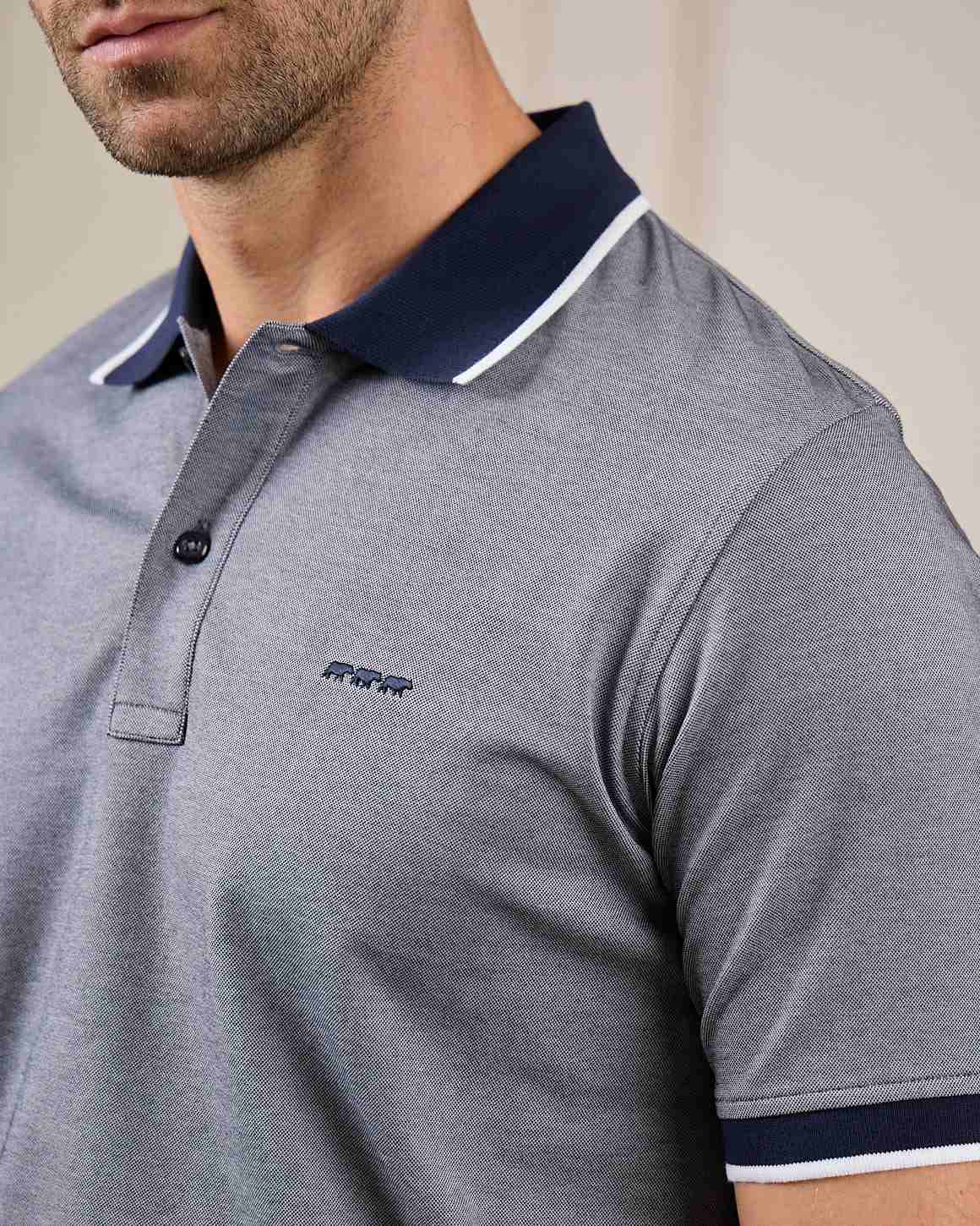Polo bicolore chiné