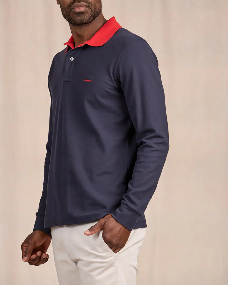 Polo au col contrastant