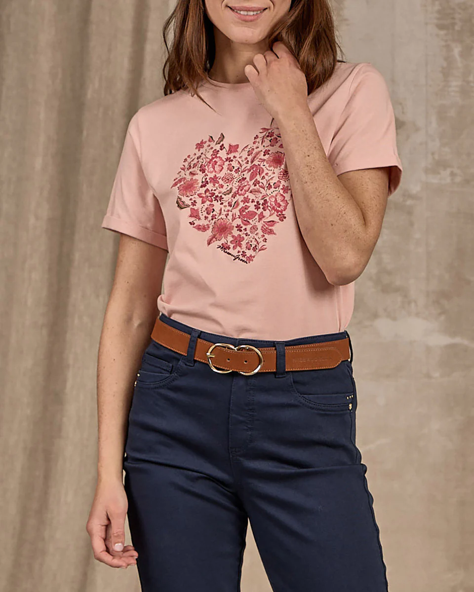 T-shirt cœur fleuri