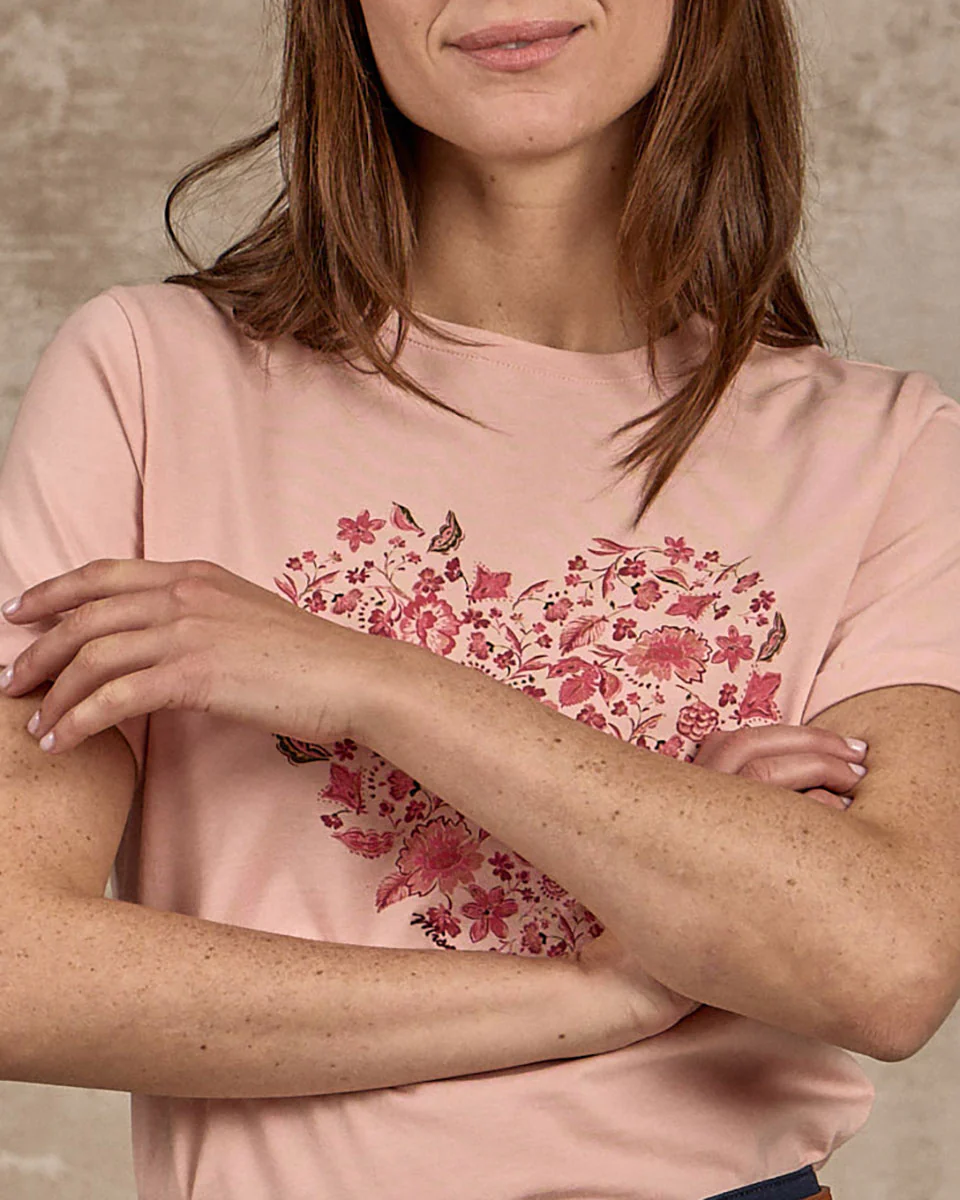 T-shirt cœur fleuri - Image 2