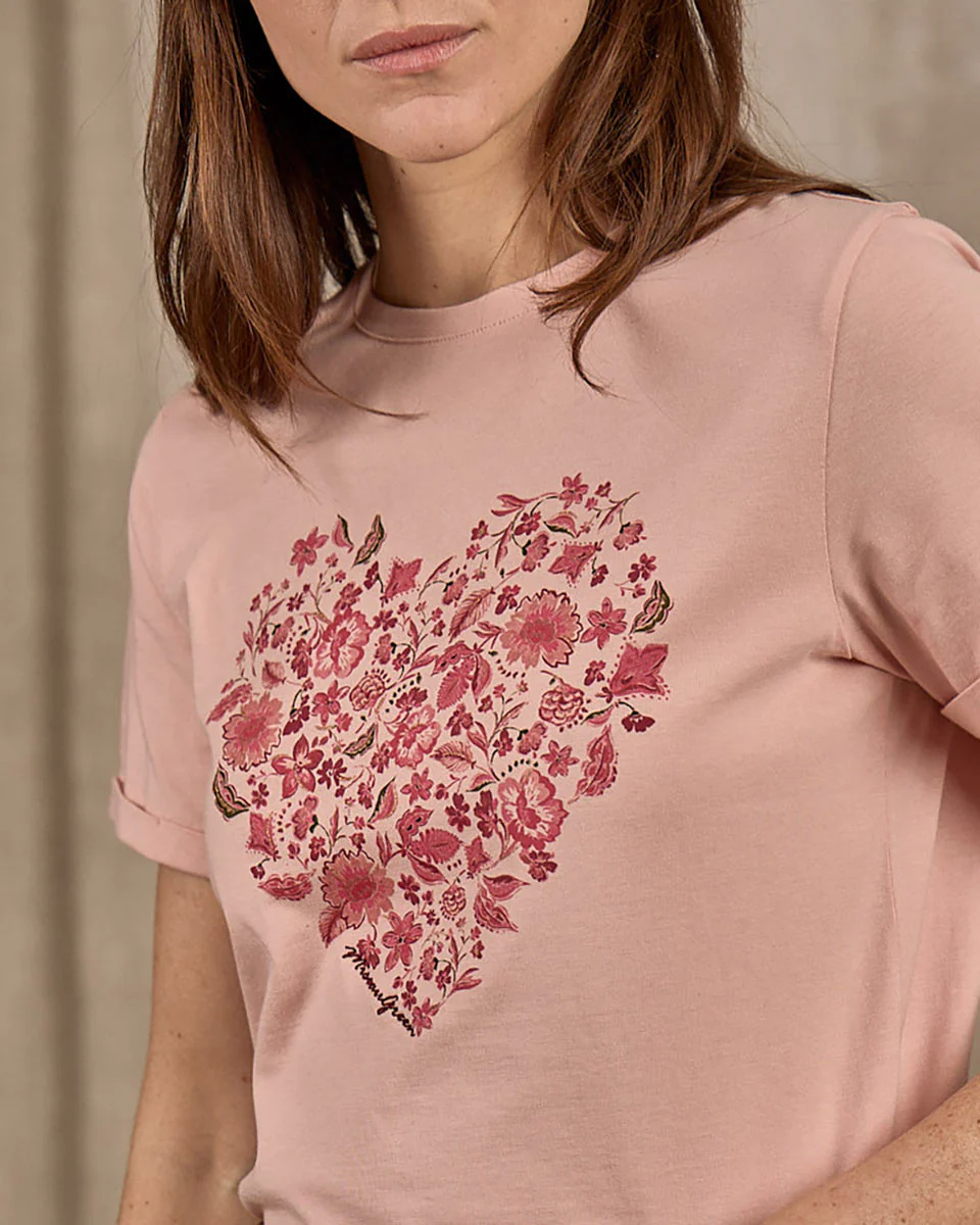 T-shirt cœur fleuri - Image 5
