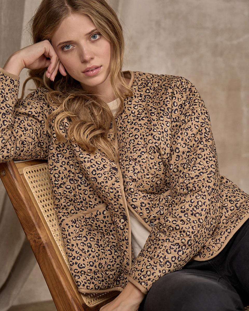 Veste matelassée léopard